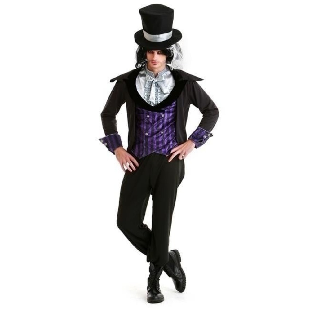 NWT Hauntlook L Dark Mad Hatter Alice in Wonderland Adult Men Halloween Costume
